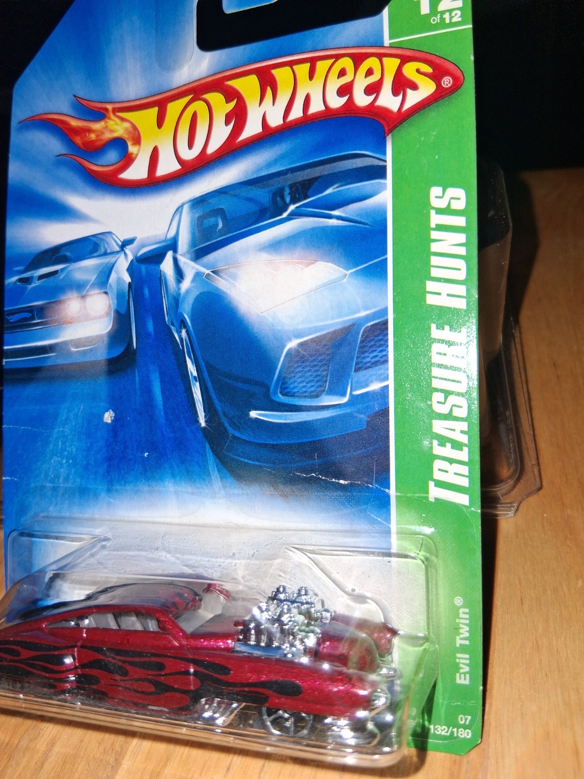 HOT WHEELS 2007 TREASURE HUNT SERIES EVIL TWIN #12 Damage  card.