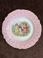 Child s Size Plate Pink With Alphabet And Children In The Center