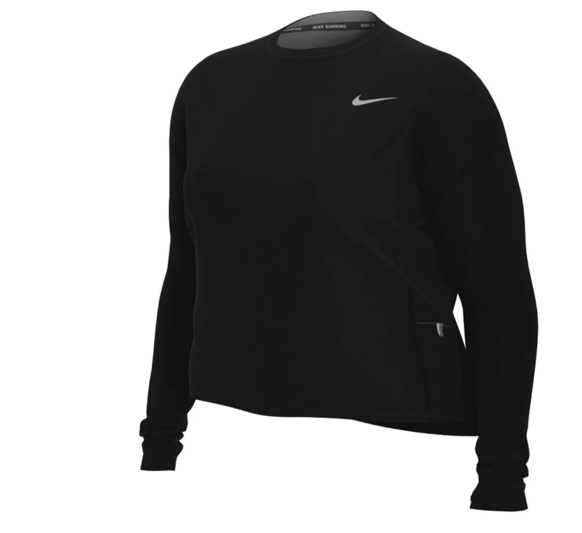 Nike Women s Running Crew Top Pullover Black Brand New Plus Size