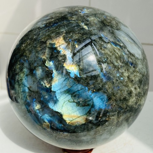 Natural labradorite ball rainbow quartz crystal sphere reiki healing 3500g - Picture 7 of 14