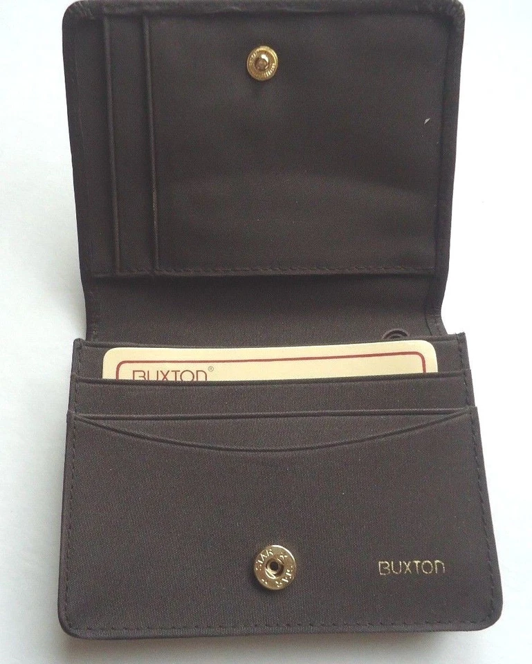 Estuche para tarjetas Buxton de bolsillo profundo, marrón Foto 3 de 4