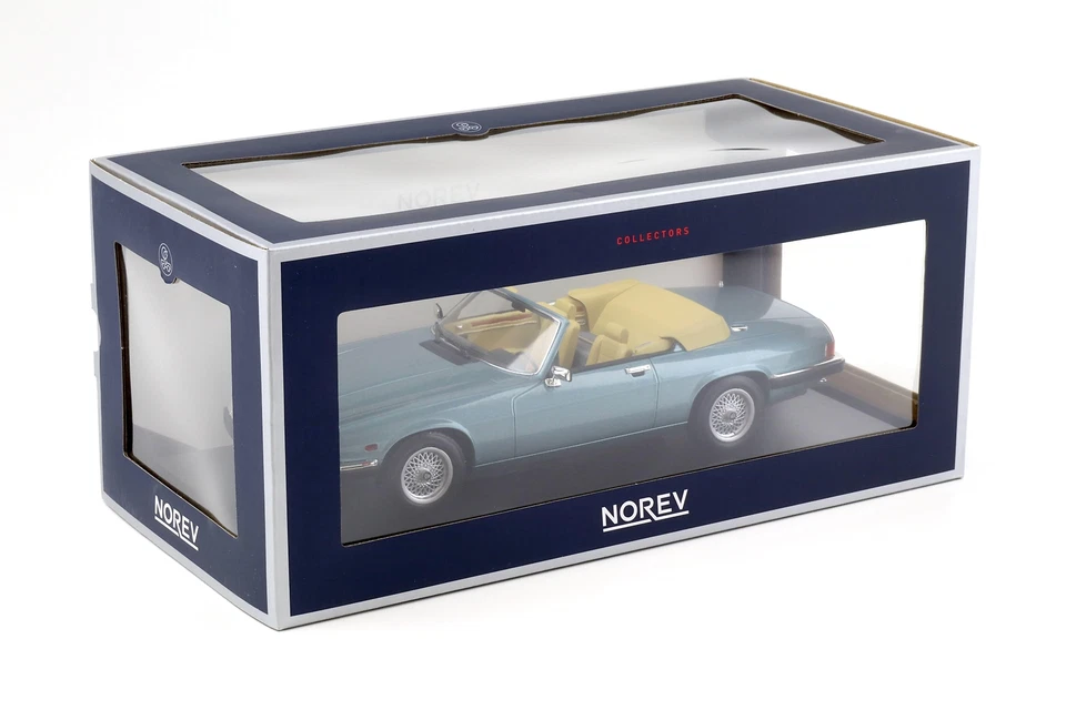 1:18 NOREV Jaguar XJ-S 5.3 H.E.Convertible 1988 Lumière Bleu Métallisé - Photo 4/4