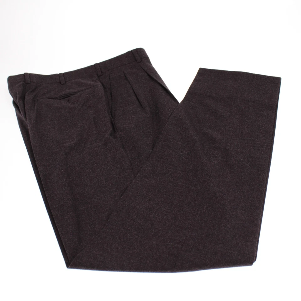 Belvest NWOT Pleated Dress Pants Size 50 34 US Solid Purple Wool Blend - Image 2 of 4