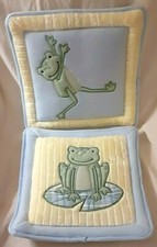 Kidsline Leap Froggie 2 Piece Wall Hangings Baby Nursery Blue Yellow Frog