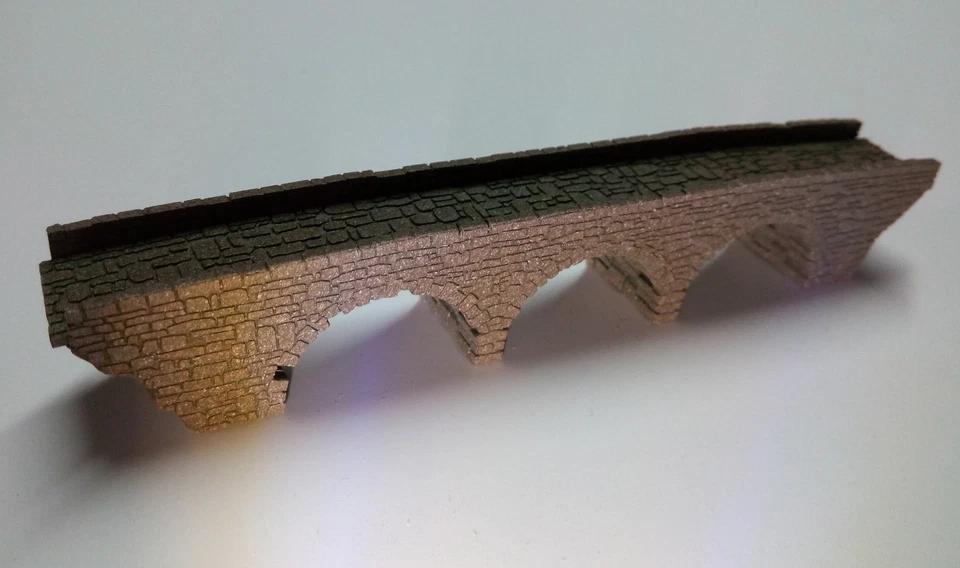 STONE BRIDGE Z GAUGE Z SCALE 1:220 MODEL TRIPLE ARCH LASER ENGRAVED - Image 4 of 4