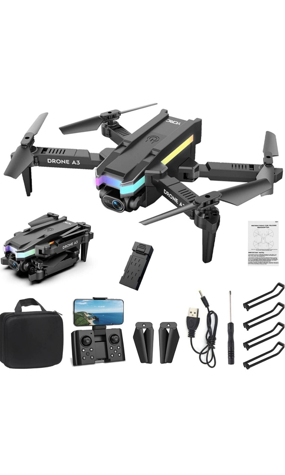 4K HD FPV Drone with Remote Control for Adults and Kids-image