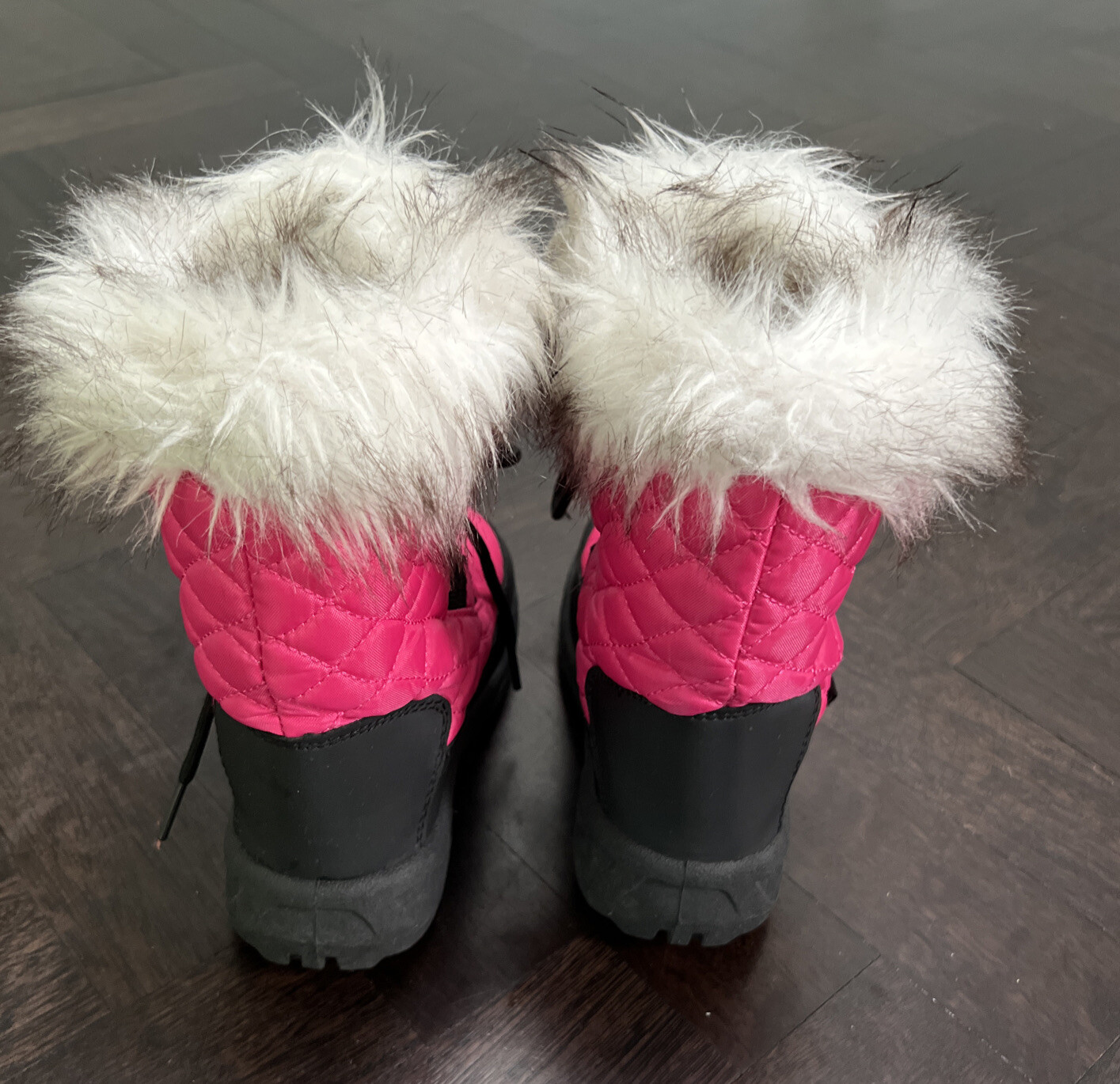 XTM Inessa girls Apres Snow Boots pink fur winter shoes size 9.5 ski