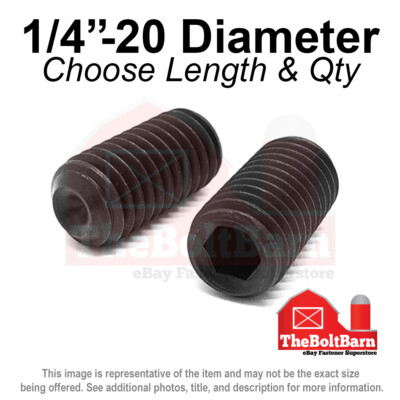 1/4''-20  Alloy Cup Point Allen Socket Set Screw Coarse Black Oxide (Pick Size)