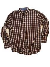 Chaps Stretch Men's XXL 2XL Red Button Down Plaid L/S Dress Shirt