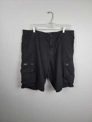 Lee Dungarees Mens Black Casual Cargo Shorts Sz 38 A16