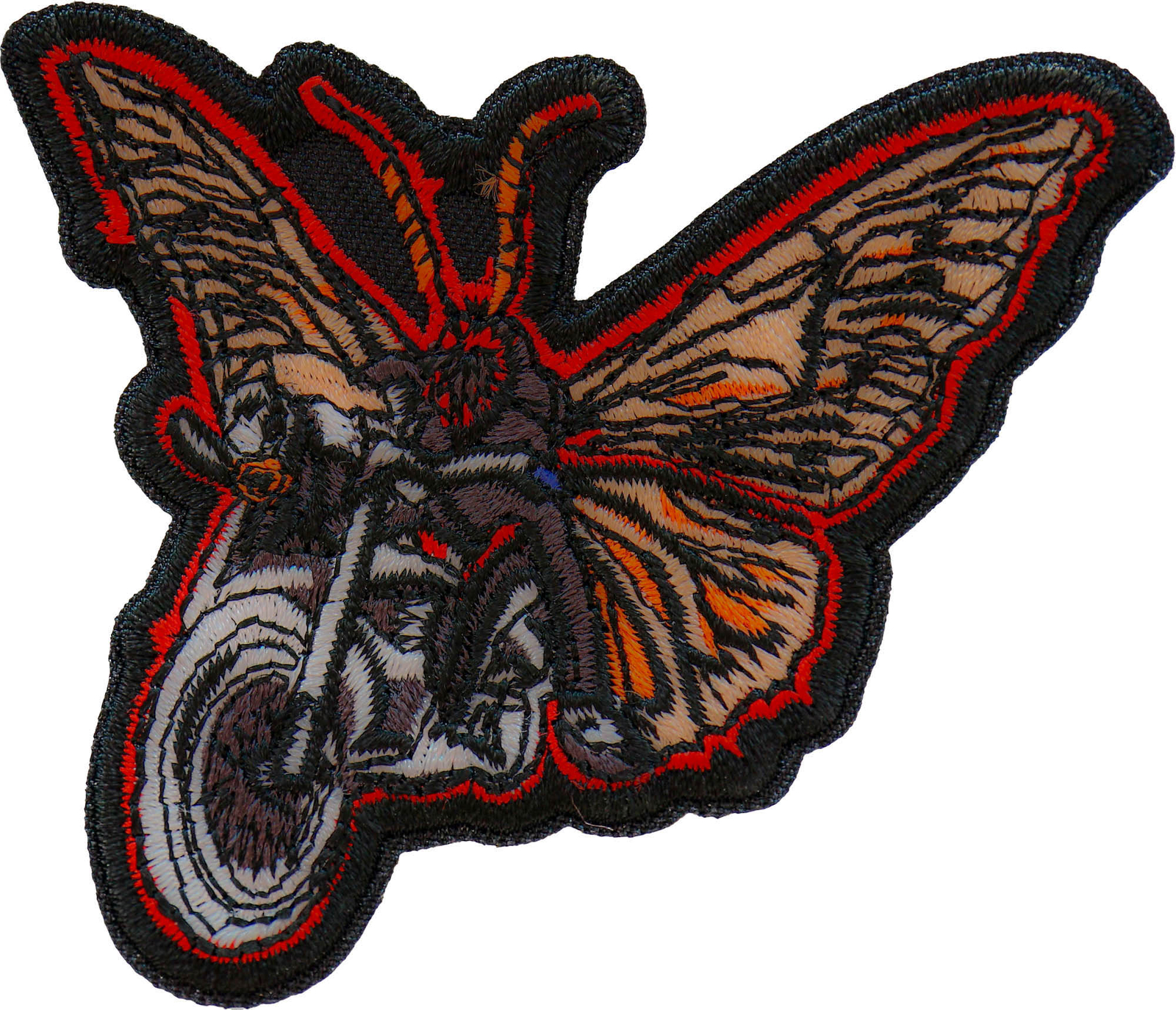 Moth Biker Iron on Patch - 3x2.75 inch - P7303