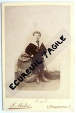 PHOTO cabinet MULOT PARIS enfant nommé Marcel PORRAL col brodé canne bottines