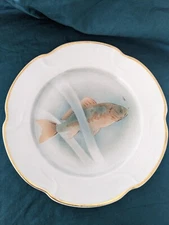 ANTIQUE VILLEROY & BOCH Fish Plate Mettlach Made In Saar Basin? 1921 -1933