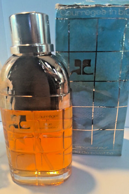 Courreges in blue Eau de Toilette Vapo 50ML/ 1.7 FL OZ. Original 1980's WORN BOX