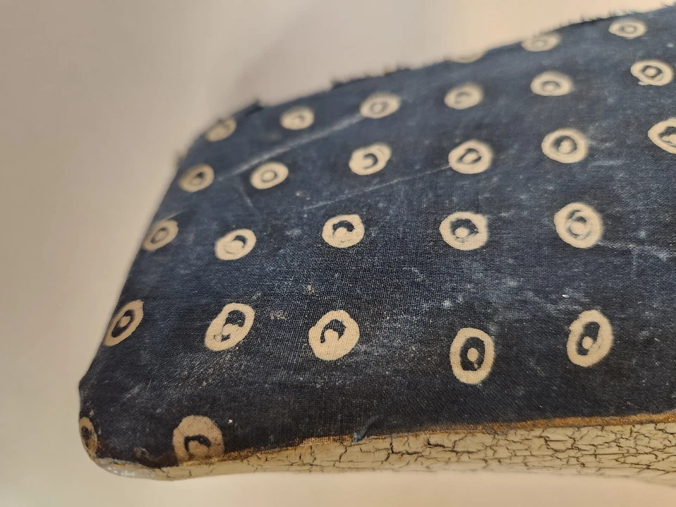 Máscara de madera decoración de pared 21 pulgadas colgante de pared blanco y azul Foto 4 de 4