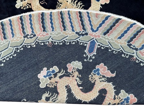 8x8ft Round Antique Peking Art Deco Rug Chinese Rug Dragons 244cm x 244cm - Picture 10 of 11