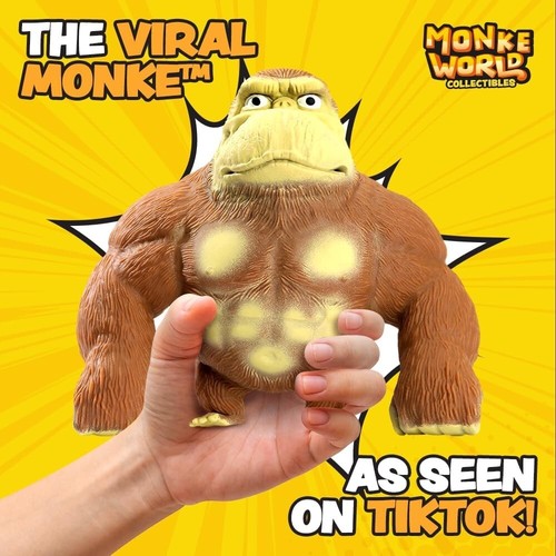 Stretchy Monkey Fidget Toy - Ideal Squishy Stress Relief Plush for All Ages - Picture 4 of 8