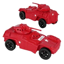 TimMee Processed Plastic Modern Armored Cars Tim Mee Army Men Red Recon Vehicles