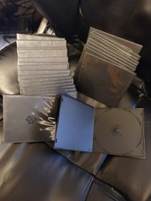 25 BLACK SINGLE 5MM SLIM CD DVD POLY CASES WITH ARTWORK SLEEVE