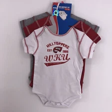 NWT Western Kentucky Hilltoppers Infant Red/Gray/White 3 Piece Bodysuit Sets 