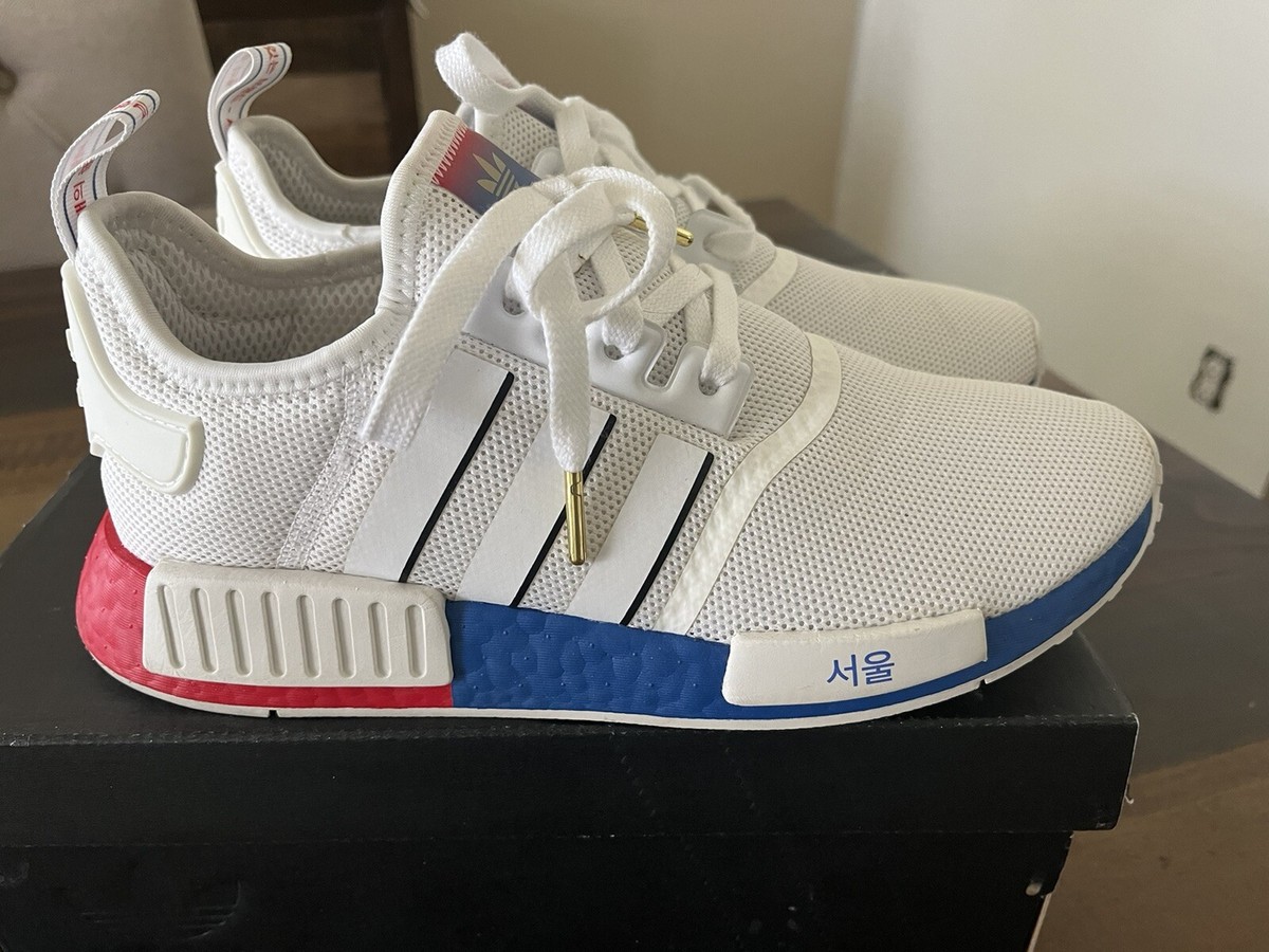 adidas gazelle silver green womens adidas Originals Men's NMD_R1 Shoes, Size 13, White/White/Black main image 1