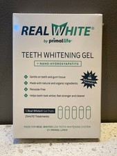 REAL WHITE BY PRIMAL LIFE/ TEETH WHITENING GEL PODS-10 TREATMENTS SEALED