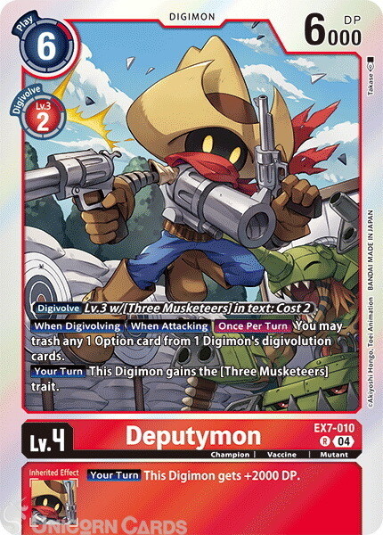EX7-010 Deputymon : Rare Digimon Card : EX07: Digimon Liberator