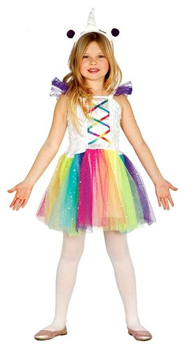 Girls Rainbow Unicorn Costume Fairy 