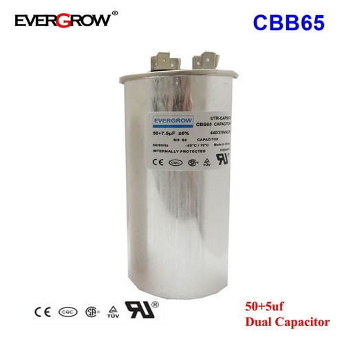 Dual Run Capacitor 50+5 MFD/UF 450VAC AC Electric Motor HVAC PREMIUM QUALITY - Picture 2 of 3