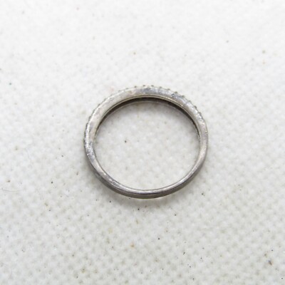 YGI CN Sterling Silver 925 Cubic Zirconia Half Band Ring