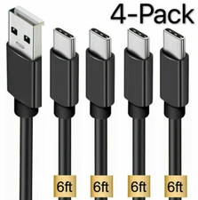 4 Pack 6ft OEM USB C Cable Type C Fast Charger For Samsung Galaxy S8 S9 S10 Plus