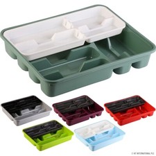 NEW CUTLERY DRAWER STORAGE ORGANISER WITH SLIDER KITCHEN RESTARAUNT UTENSILS