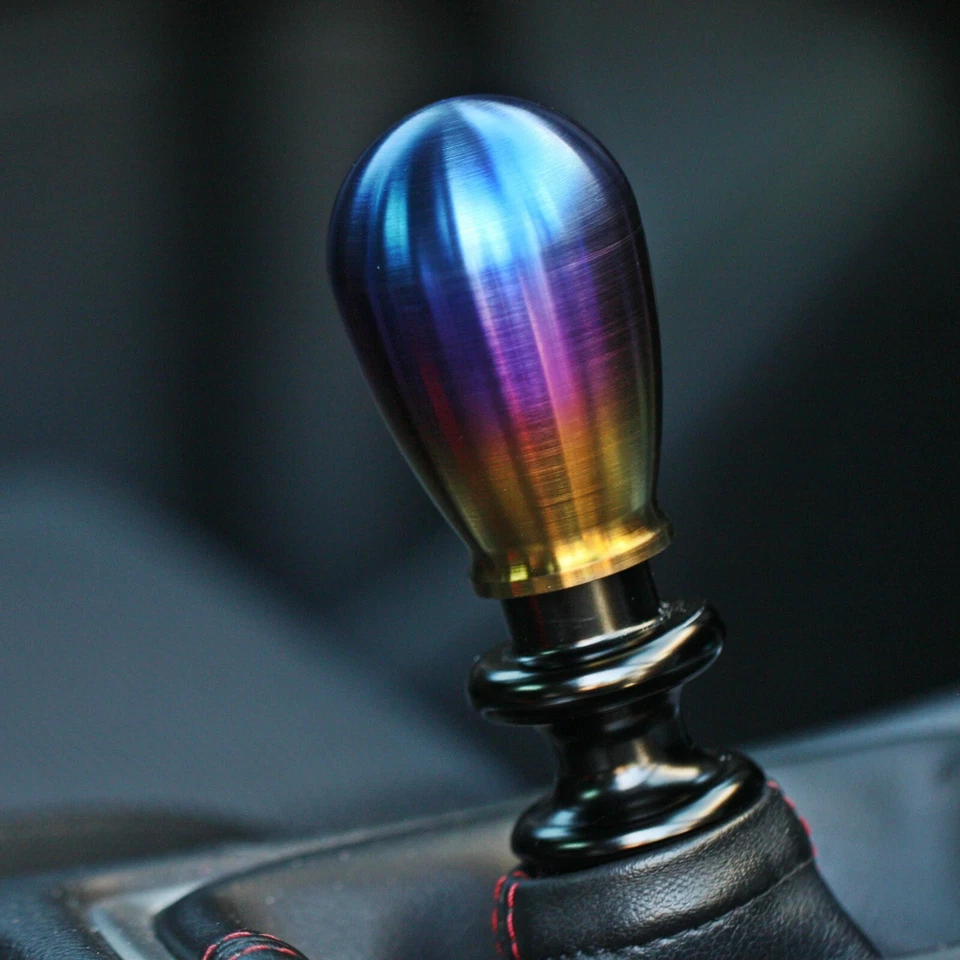SSCO BURNT TITANIUM SILVER CR-W 310 GRAMS SHIFT KNOB SHIFTER WEIGHTED TEAR DROP - Image 4 of 4