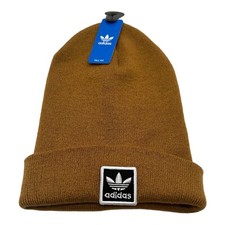 NWT Adidas Tall Fit Unisex Utility Cuffed Beige Knit Beanie Hat Cap Winter OSFA