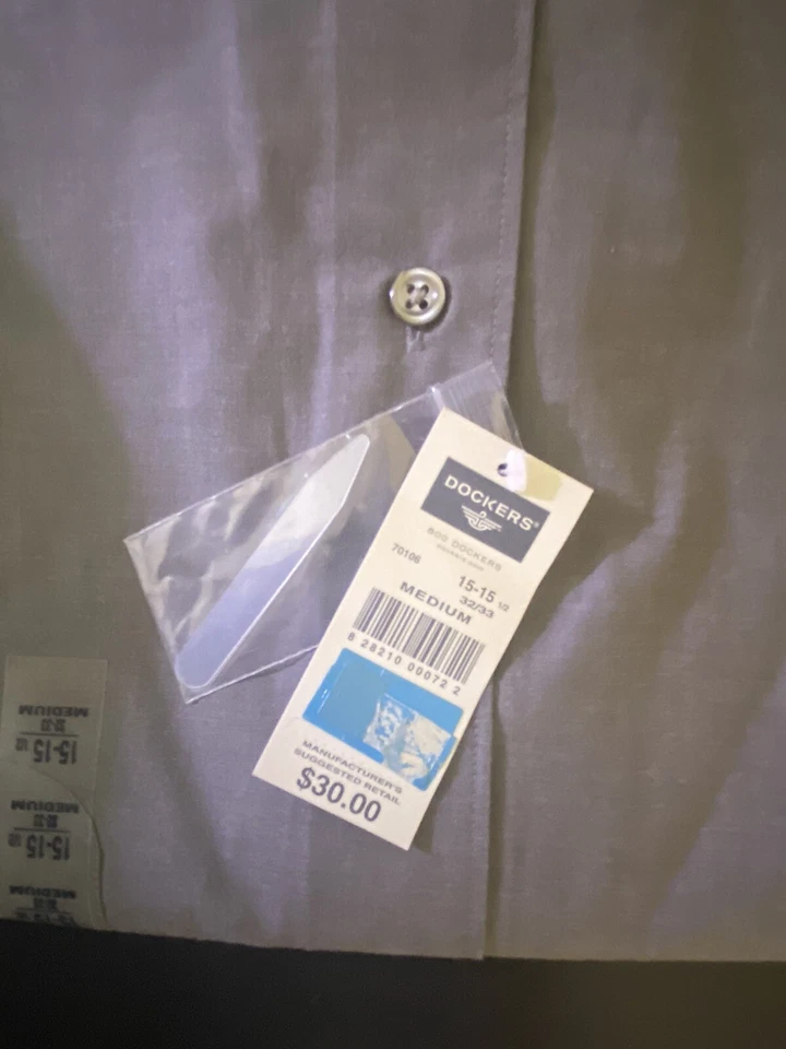 Dockers мужской средний M серый резинке карман повседневное платье рубашка - Изображение 4 из 4