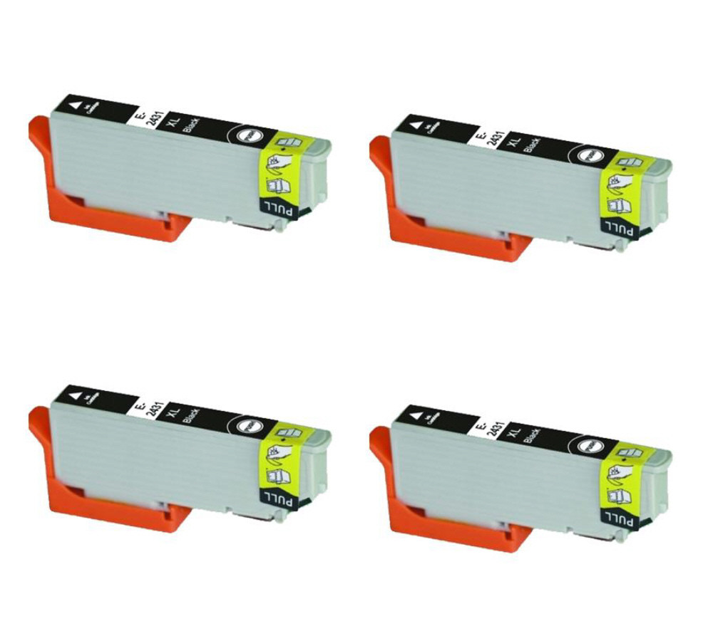 4 Non-OEM T2431 XL Black To Fit Epson XP-55 XP-750 XP-760 XP-850 XP-950 XP-960