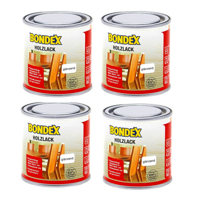 Bondex Holzlack glänzend 16 x 0,25 L (gesamt 4,0 L) Klarlack Holz Möbellack 