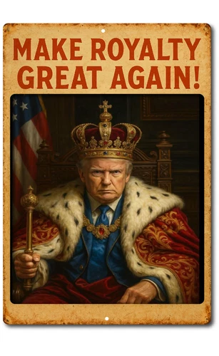 Make Royalty Great Again king TRUMP  Funny Trump Rustic Vintage Looking Sign