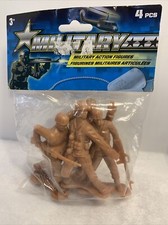 Greenbrier - Military Action Figures - Tan - Hard Plastic - 4 Count - New