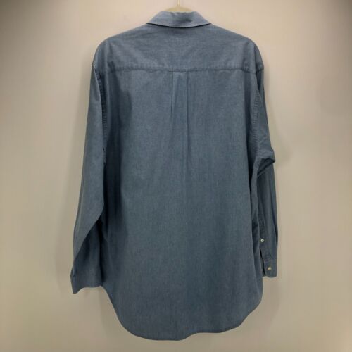 Harolds Herren Baumwoll Twill Langarm Hemd mit Knopfleiste Größe M Blau Freizeit Taschen - Bild 6 von 10