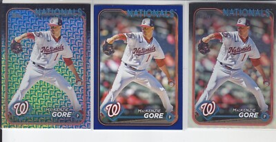 (3) 2024 Topps MACKENZIE GORE Rainbow Foil + Easter + Royal Blue Nationals #113