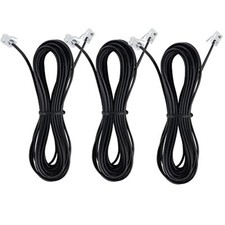 Telephone landline Extension Cord Cable Cord with Standard RJ-11 6P4C Plug 10...