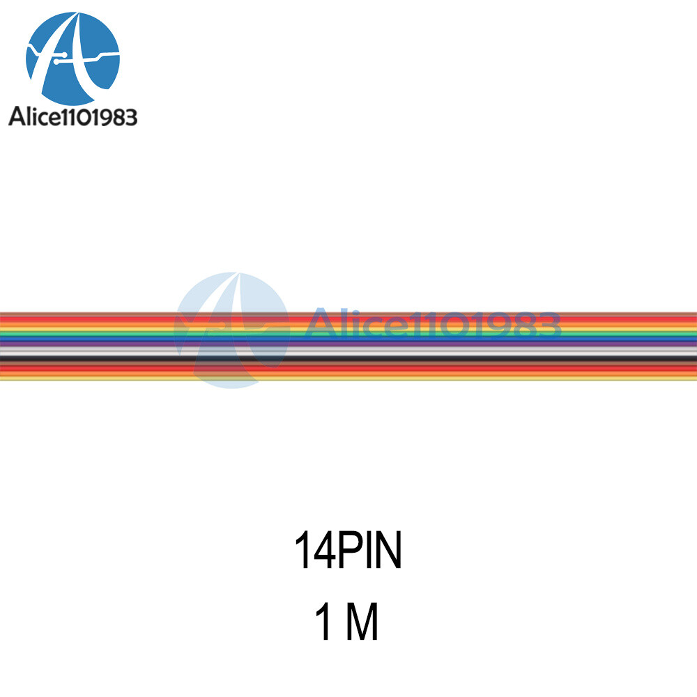 1M 10/14/16/20/40/64P 1.27mm PITCH Color Flat Ribbon Cable Rainbow ...