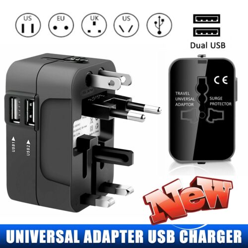 Travel Adapter International Universal 2 USB Charge Ports Converter Plug Charger - Picture 15 of 19
