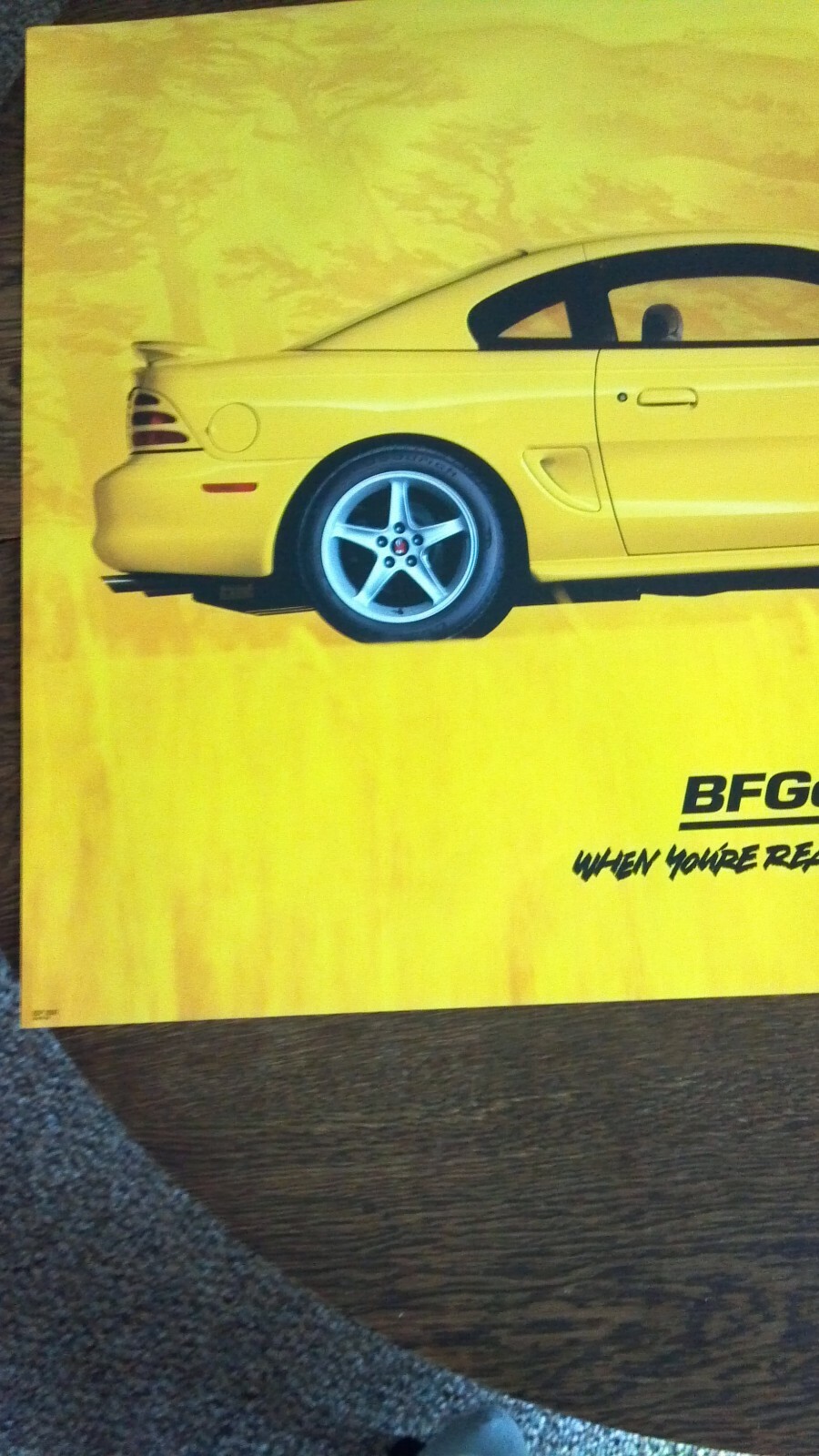 BF GOODRICH SIGN YELLOW FORD COBRA R MUSTANG ORIGINAL POSTER