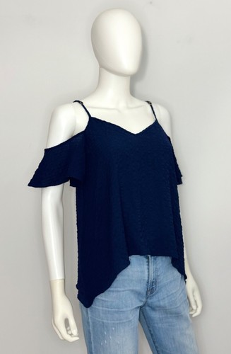Lilly Pulitzer Cold Shoulder Womens Tank Top XS Navy Spagetti Strappy Adjustable - Picture 2 of 10