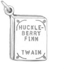 Huckleberry Finn by Mark Twain Book Novel 3D 925 Solid Sterling Silver Charm