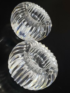 2 WATERFORD Ireland CRYSTAL BEZEL ROUND TEA LIGHT / VOTIVE ...