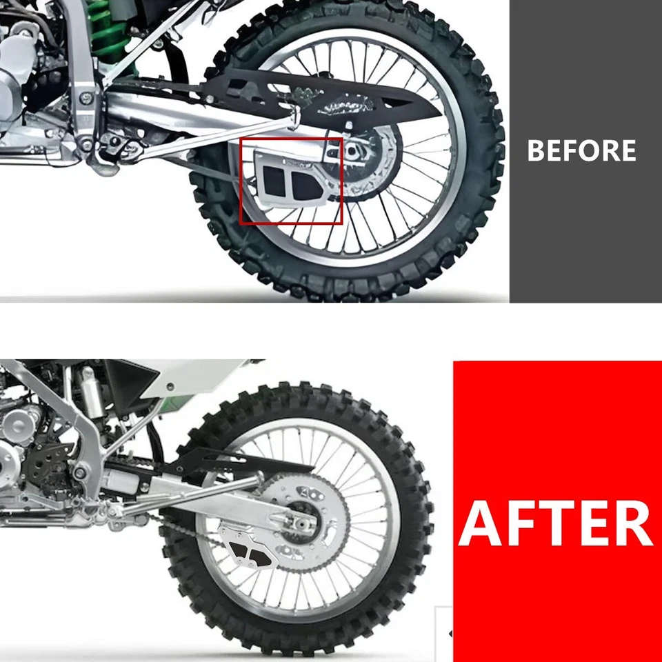 Guía protectora de cadena 3D negra de EE. UU. para KAWASAKI LX140/L/G KLX125 KLX150 2006-2025 Foto 2 de 4