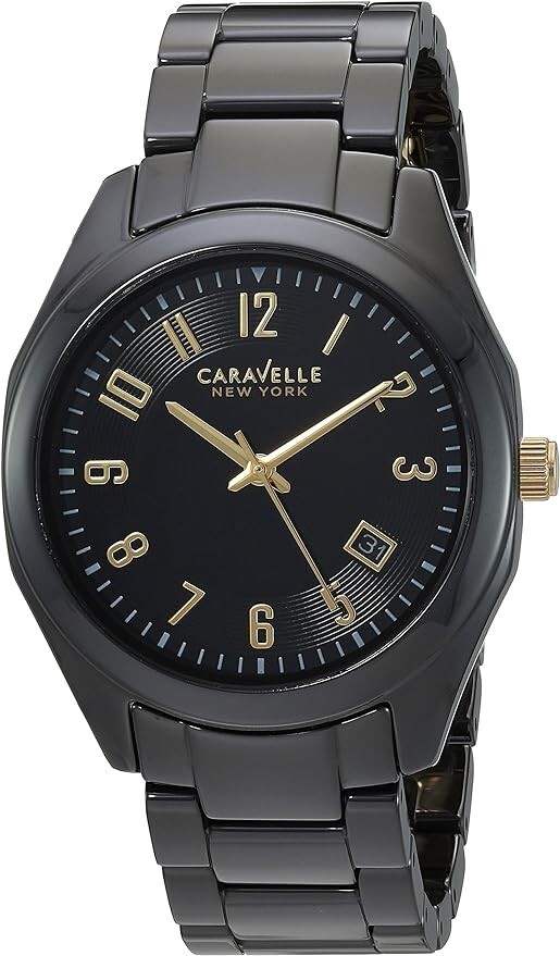 Caravelle by Bulova New York Black/Gold Steel 37mm Watch
